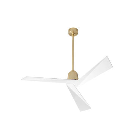 Quorum International DynamO 54" 3 Blade Indoor Ceiling Fan Aged Brass / White