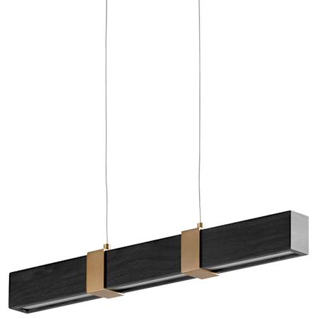 Quorum International Decca 24" Wide LED Linear Chandelier Aged Brass / Black Oak