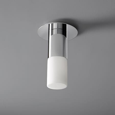 Quorum International Pilar 6" Wide 9" Tall LED Flush Mount Ceiling Fixture Polished Chrome / Matte Opal Glass
