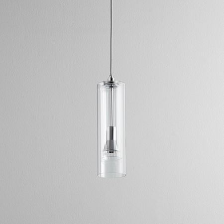 Quorum International Gratis 4" Wide LED Mini Pendant Polished Chrome / Clear Shade