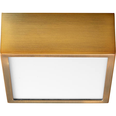 Quorum International Pyxis 8" Wide LED Flush Mount Square Ceiling Fixture Aged Brass
