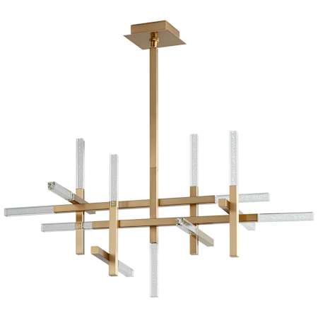 Quorum International Atlantis 42" Wide LED Abstract Chandelier Aged Brass