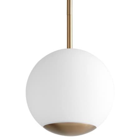 Quorum International Terra 10" Wide LED Mini Pendant with Frosted Glass Shade Aged Brass