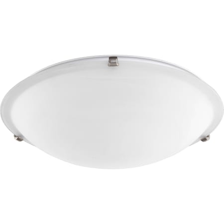 Quorum International 4 Light 20" Wide Semi-Flush Bowl Ceiling Fixture with Faux Alabaster Shade Satin Nickel