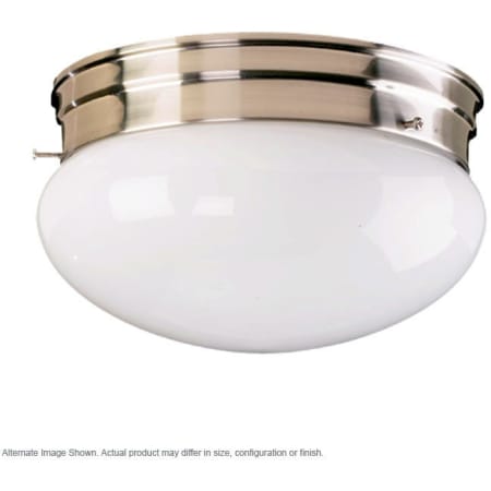 Quorum International 1 Light Flushmount Ceiling Fixture with Frosted Glass Shade Satin Nickel