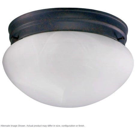 Quorum International 1 Light Flushmount Ceiling Fixture with Faux Alabaster Frosted Glass Shade Toasted Sienna / Faux Alabaster