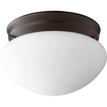 Quorum International Single Light 7" Wide Flush Mount Ceiling Fixture Oiled Bronze / Satin Opal