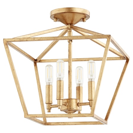 Quorum International Gabriel 4 Light 13" Wide Semi-Flush Ceiling Fixture Gold Leaf
