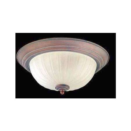 Quorum International 2 Light Flushmount Ceiling Fixture with Frost Frosted Glass Shade Cobblestone