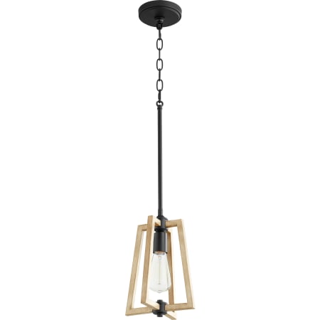 Quorum International Alpine 8" Wide Mini Pendant Noir / Driftwood