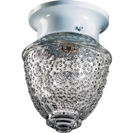 Quorum International 1 Light Flushmount Ceiling Fixture with Clear Glass Shade White