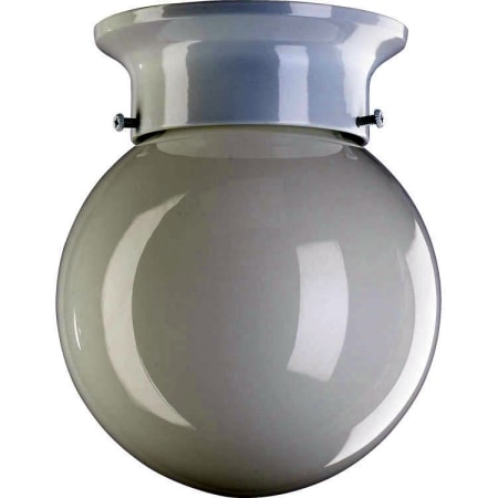 Quorum International 1 Light Flushmount Ceiling Fixture with Opal Frosted Glass Shade White