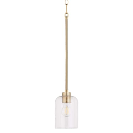 Quorum International Tribute 5" Wide Mini Pendant Aged Brass