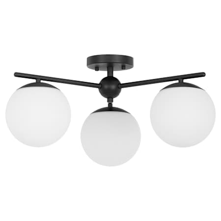 Quorum International Jasper 3 Light 22" Wide Semi-Flush Globe Ceiling Fixture Matte Black