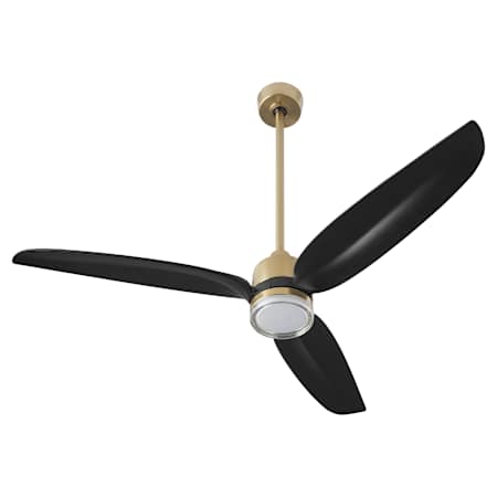 Quorum International Exodus 58" 3 Blade Indoor / Outdoor LED Ceiling Fan Aged Brass
