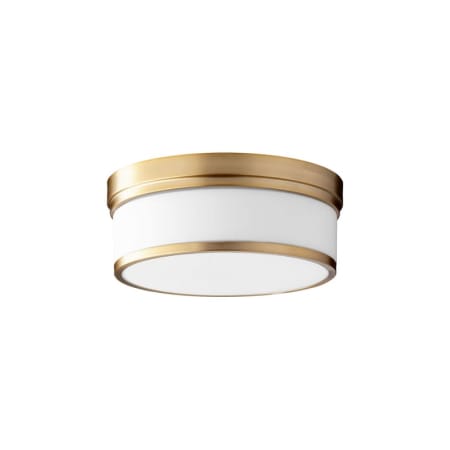 Quorum International Celeste 3 Light 14" Wide Flush Mount Drum Ceiling Fixture Aged Brass