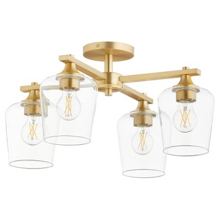 Quorum International Veno 4 Light 22" Wide Semi-flush Ceiling Fixture Aged Brass