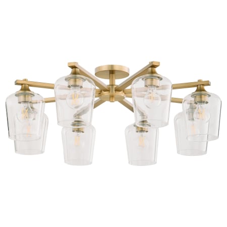 Quorum International Veno 8 Light 32" Wide Semi-flush Ceiling Fixture Aged Brass