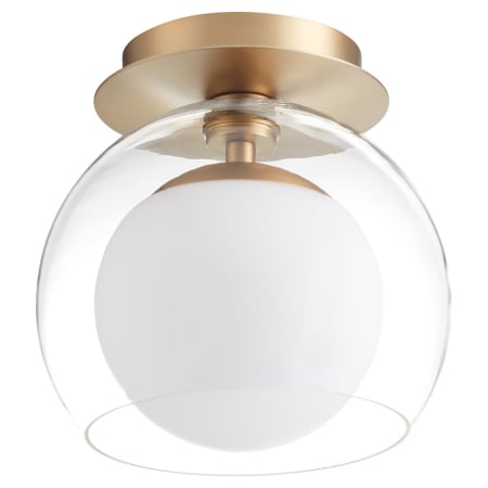Quorum International Fort Worth 9" Wide Flush Mount Globe Ceiling Fixture Aged Brass