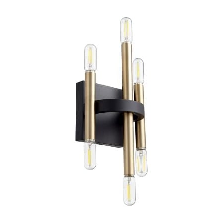 Quorum International Luxe 6 Light 11" Tall Wall Sconce Noir / Aged Brass