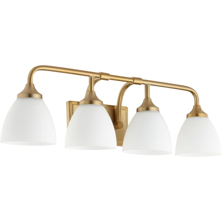 Quorum International Enclave 4 Light 26-1/2" Wide Bathroom Vanity Light Aged Brass