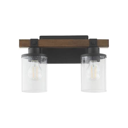 Quorum International Alpine 2 Light 14" Wide Vanity Light Textured Black Walnut