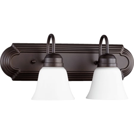 Quorum International 2 Light 18" Wide Bathroom Vanity Light Oiled Bronze / Satin Opal