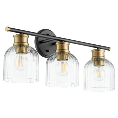 Quorum International Monarch 3 Light 23" Wide Bathroom Vanity Light Noir / Aged Brass
