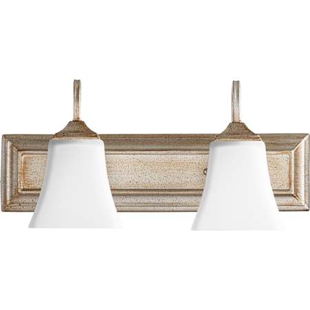 Quorum International 2 Light 18" Wide Bathroom Vanity Light Aged Silver Leaf / Satin Opal