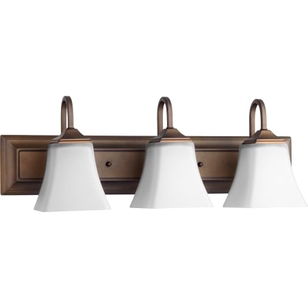 Quorum International 3 Light 24" Wide Bathroom Vanity Light Oiled Bronze / Satin Opal