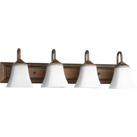 Quorum International 4 Light 30" Wide Bathroom Vanity Light Oiled Bronze / Satin Opal