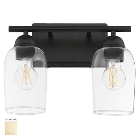 Quorum International Lacy 2 Light 13" Wide Vanity Light Aged Brass