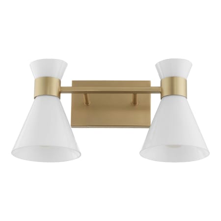 Quorum International Beldar 2 Light 19" Wide Vanity Light Aged Brass / Gloss Opal