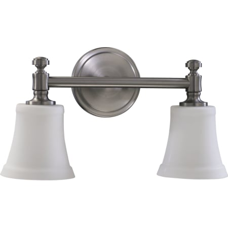 Quorum International Rossington 2 Light 16-1/8" Wide Bathroom Vanity Light with Satin Opal Shade Satin Nickel