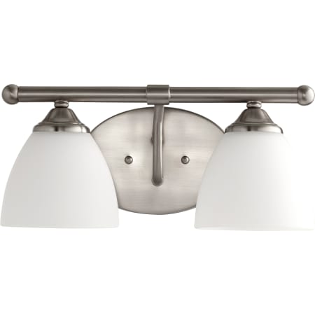 Quorum International Brooks 2 Light 15" Wide Vanity Light Satin Nickel / Satin Opal