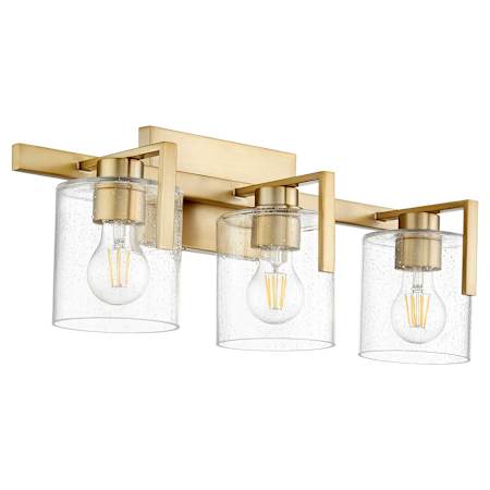 Quorum International Fort Worth 3 Light 22" Wide Vanity Light Aged Brass