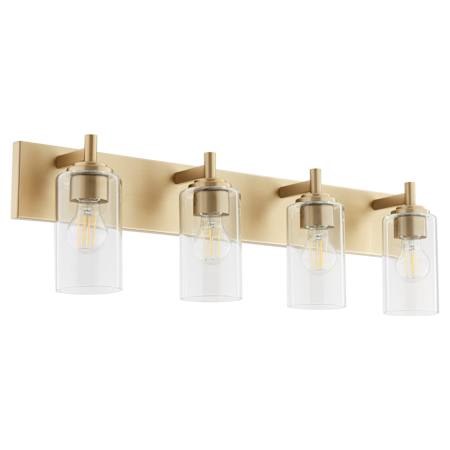 Quorum International Fallstaff 4 Light 32" Wide Vanity Light Aged Brass