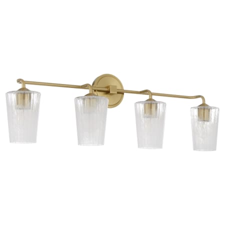 Quorum International Goodwin 4 Light 35" Wide Vanity Light Aged Brass