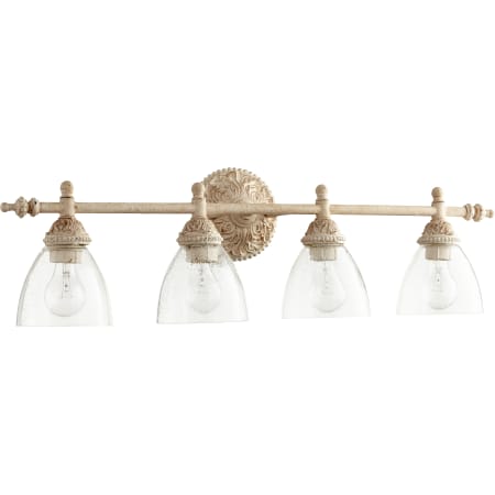Quorum International 4 Light 31-1/2" Wide Bathroom Vanity Light Persian White / Clear Seeded