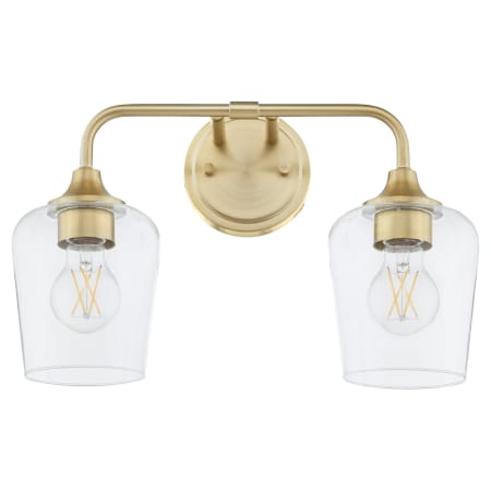 Quorum International Goodwin 2 Light 16" Wide Vanity Light Aged Brass