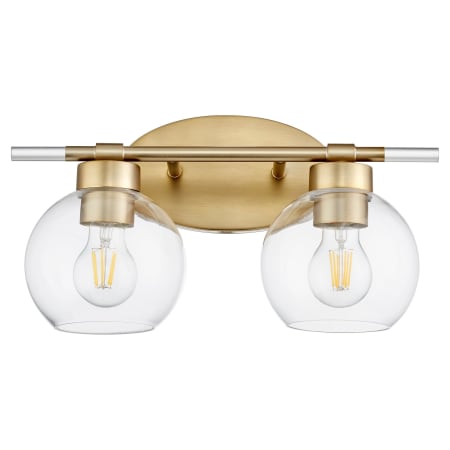 Quorum International Volan 2 Light 16" Wide Vanity Light Aged Brass
