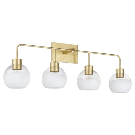 Quorum International Goodwin 4 Light 33" Wide Vanity Light Aged Brass