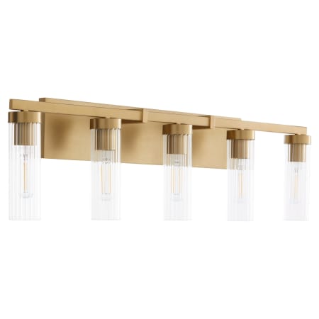 Quorum International Kilbey 5 Light 35" Wide Vanity Light Aged Brass