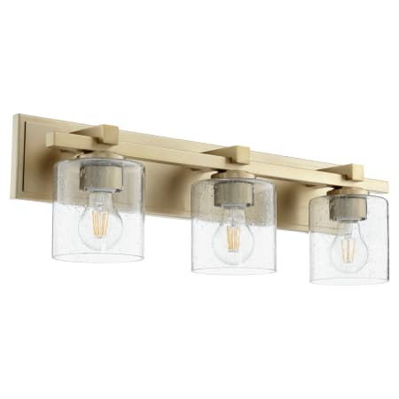 Quorum International 3 Light 7-1/2" Tall Bathroom Vanity Light Aged Brass