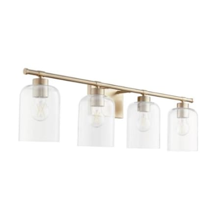 Quorum International Tribute 4 Light 35" Wide Vanity Light Aged Brass