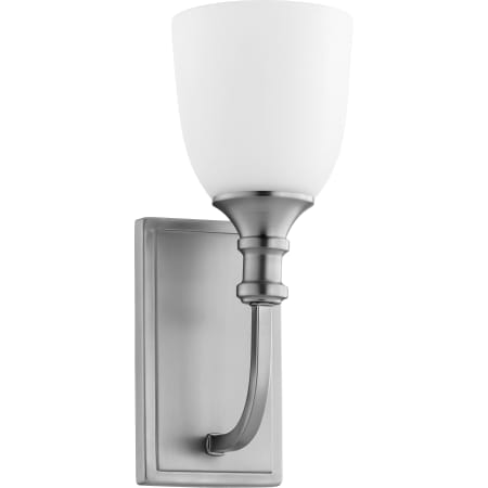 Quorum International Richmond Single Light 5-1/4" Wide Bathroom Sconce with Satin Opal Shade Satin Nickel