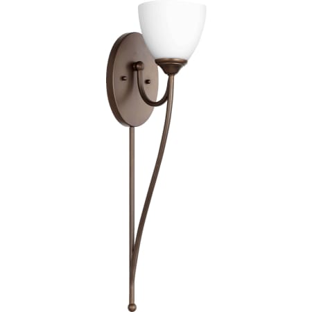 Quorum International Brooks Single Light Wall Sconce with Glass Shade Oiled Bronze