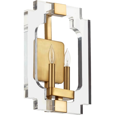 Quorum International Broadway 2 Light 15" Tall Wall Sconce Aged Brass