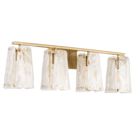 Quorum International Prestige 4 Light 33" Wide Vanity Light Aged Brass