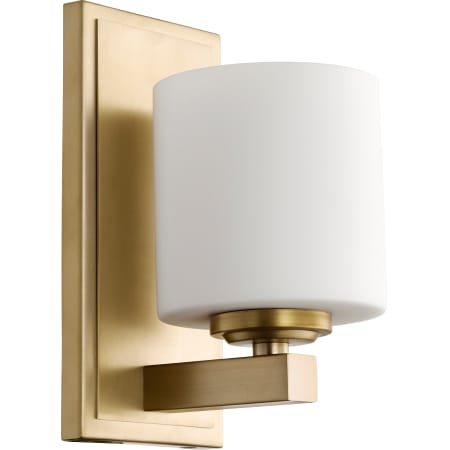 Quorum International Single Light 4-3/4" Wide Bathroom Sconce Aged Brass